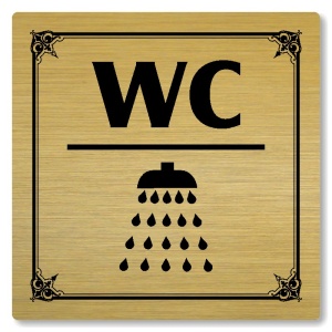 WC, sprcha, 100x100mm, zlatá, Nebraska